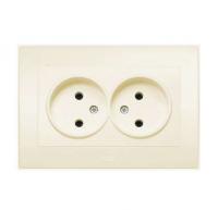 Розетка 2-м СП Cosmo 16А IP20 без заземл. крем. ABB 632-010300-908