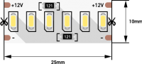 Лента светодиодная стандарт 3014, 240 LED/м, 24 Вт/м, 12В , IP20, Цвет: Нейтральный белый