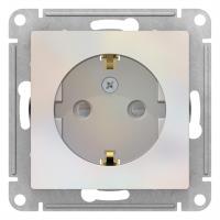Механизм розетки 1-м СП ATLAS DESIGN с заземл. защ. шторки 16А жемчуг SchE ATN000445