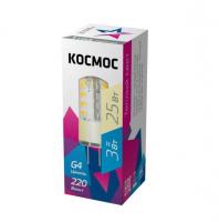 Лампа светодиодная LED 3Вт 220В G4 3000К КОСМОС LksmLED3wJCG4220v30