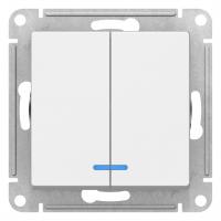 Механизм выключателя 2-кл. ATLAS DESIGN с подсветкой (сх.5а) 10АХ бел. SchE ATN000153