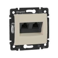 Механизм розетки информ. 2-м СП Valena RJ45 + RJ45 5Е UTP сл. кость Leg 774131