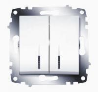 Механизм выключателя 2-кл. СП Cosmo 10А IP20 с подсветкой бел. ABB 619-010200-203