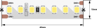 Лента светодиодная LUX, 2835, 168 LED/м, 17 Вт/м, 24В, IP33, Нейтральный белый (4000K)