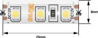 Лента светодиодная стандарт 3528, 120 LED/м, 9,6 Вт/м, 12В , IP65, Цвет: Холодный белый
