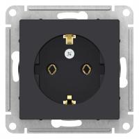 Механизм розетки 1-м СП ATLAS DESIGN с заземл. 16А карбон SchE ATN001043