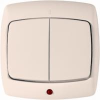 Выключатель 2-кл. СП Рондо 10А IP20 с индик. бел. SchE ВС5У-227 VS5U-227-BI (ВС5У-227-би)