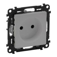 Механизм розетки 1-м СП Valena Life 16А IP20 с лицевой панелью защ. шторки безвинт. зажимы алюм. Leg 753616