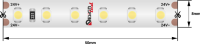Лента светодиодная LUX, 3528, 120 LED/м, 9,6 Вт/м, 24В, IP65, Нейтральный белый (4000K)