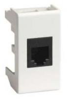 Розетка компьютерная 1-м СП Viva 1мод. RJ45 CAT.6бел. ДКС 45057