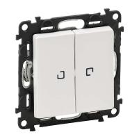 Механизм выключателя 2-кл. СП Valena Life 10А IP20 250В 10АХ с подсветкой; с лицевой панелью белый Leg 752428