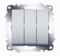Механизм выключателя 3-кл. СП Cosmo 10А IP20 алюм. ABB 619-011000-254