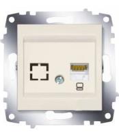 Механизм розетки комп. 1-м Cosmo (RJ45 CAT.6 + гнездо) крем. ABB 619-010300-247