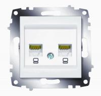 Механизм розетки комп. 2-м Cosmo (RJ45 CAT.6 + RJ45 CAT.6) бел. ABB 619-010200-248