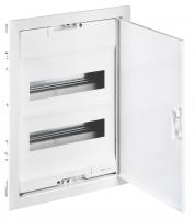 Щит встраиваемый Nedbox - с плоской металлической дверью цвет RAL 9010 - 2 рейки - 24+4 модулей