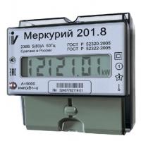 Счетчик "Меркурий" 201.8 1ф 5-80А 1 класс точн. 1 тариф. имп. вых. ЖКИ табло DIN-рейка Инкотекс 32681