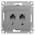 Механизм розетки комп. + телеф. 2-м СП Glossa RJ11 + RJ45 CAT.5E алюм. SchE GSL000385
