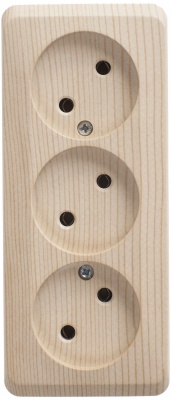 Розетка 3-м ОП Этюд 16А IP20 без заземл. без защ. шторок сосна SchE PA16-009D