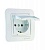 Розетка 1-м СП Lillium 16А IP20 с защ. крышкой без заземл. бел. /бел. Makel 70029