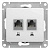 Механизм розетки комп. 2-м Glossa RJ45+RJ45 кат.5е бел. SchE GSL000185KK