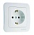 Розетка 1-м СП Lillium 16А IP20 с заземл. бел. /бел. Makel 70028