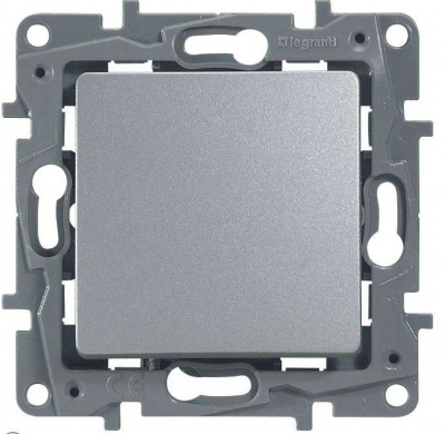 Механизм выключателя 1-кл. СП Etika 10А IP20 алюм. Leg 672401